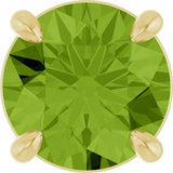 14K Gold Round Natural Peridot Solitaire Slide Necklace or Pendant