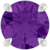 14K Gold Round Natural Amethyst Solitaire Slide Necklace or Pendant