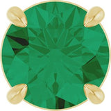 14K Gold Round Lab-Grown Emerald Solitaire Slide Necklace or Pendant