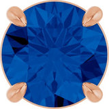 14K Gold Round Lab-Grown Blue Sapphire Solitaire Slide Necklace or Pendant