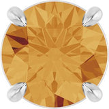 Platinum Round Natural Citrine Solitaire Slide Necklace or Pendant