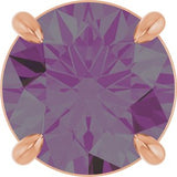 14K Gold Round Lab-Grown Alexandrite Solitaire Slide Necklace or Pendant