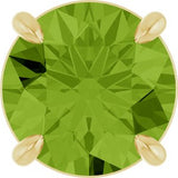 14K Gold Round Natural Peridot Solitaire Slide Necklace or Pendant