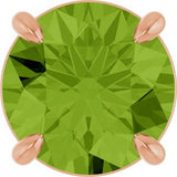 14K Gold Round Natural Peridot Solitaire Slide Necklace or Pendant