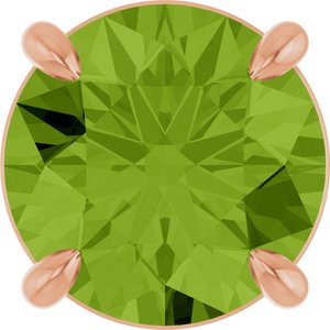 14K Gold Round Natural Peridot Solitaire Slide Necklace or Pendant