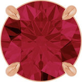 14K Gold Round Lab-Grown Ruby Solitaire Slide Necklace or Pendant