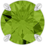 Platinum Round Natural Peridot Solitaire Slide Necklace or Pendant