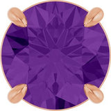 14K Gold Round Natural Amethyst Solitaire Slide Necklace or Pendant