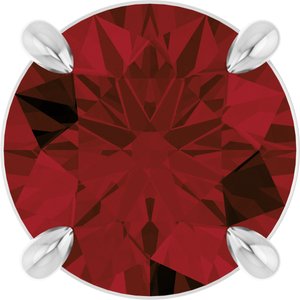 Platinum Round Natural Mozambique Garnet Solitaire Slide Necklace or Pendant