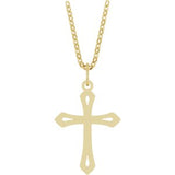 14K Gold Cross Necklace or Pendant – 25.1x15mm