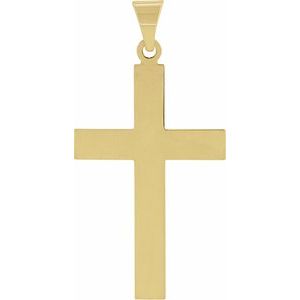 18K Gold Cross Necklace or Pendant – 25.9x12mm