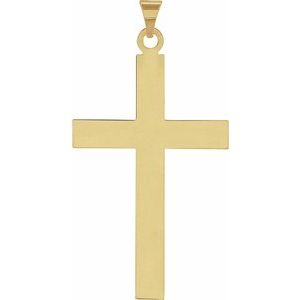 18K Gold Cross Necklace or Pendant – 25.9x12mm