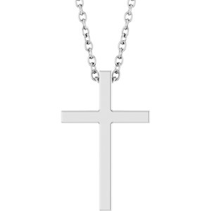Platinum Cross Necklace or Pendant – 12x7.61mm