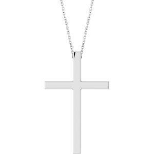Platinum Cross Necklace or Pendant – 12x7.61mm