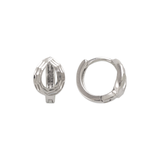 14K Yellow or White Gold 11mm Diamond Cut Huggie Earrings