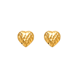 Brincos de coração com corte de diamante em ouro amarelo 14K 