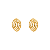 Brincos ovais com corte de diamante em ouro amarelo 14K 