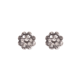 14K Yellow ,Two-Tone or White  Gold  Medium Diamond Cut Flower Stud Earrings