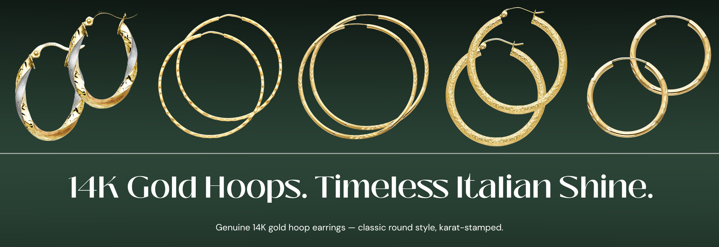 Italian 14K gold hoop earrings