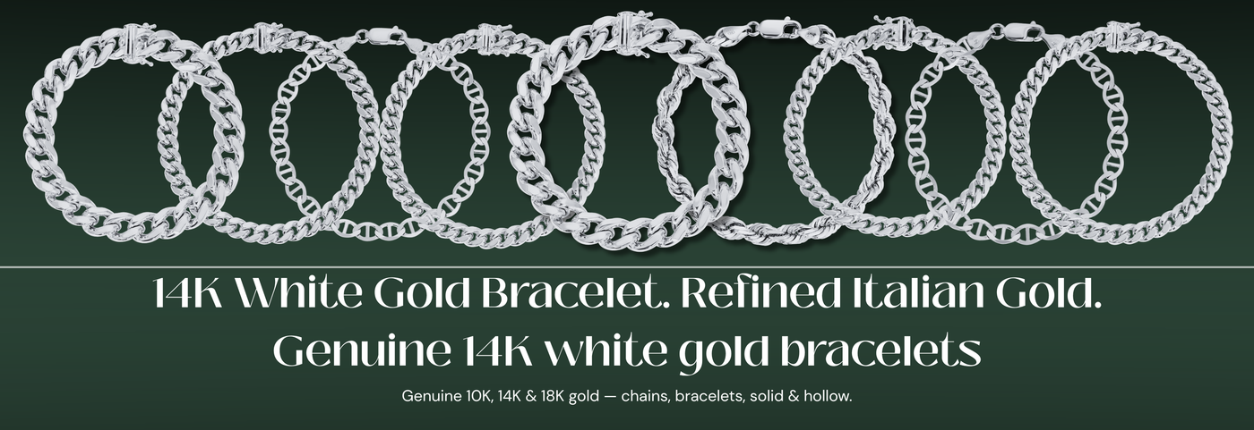 Italian 14K white gold bracelets