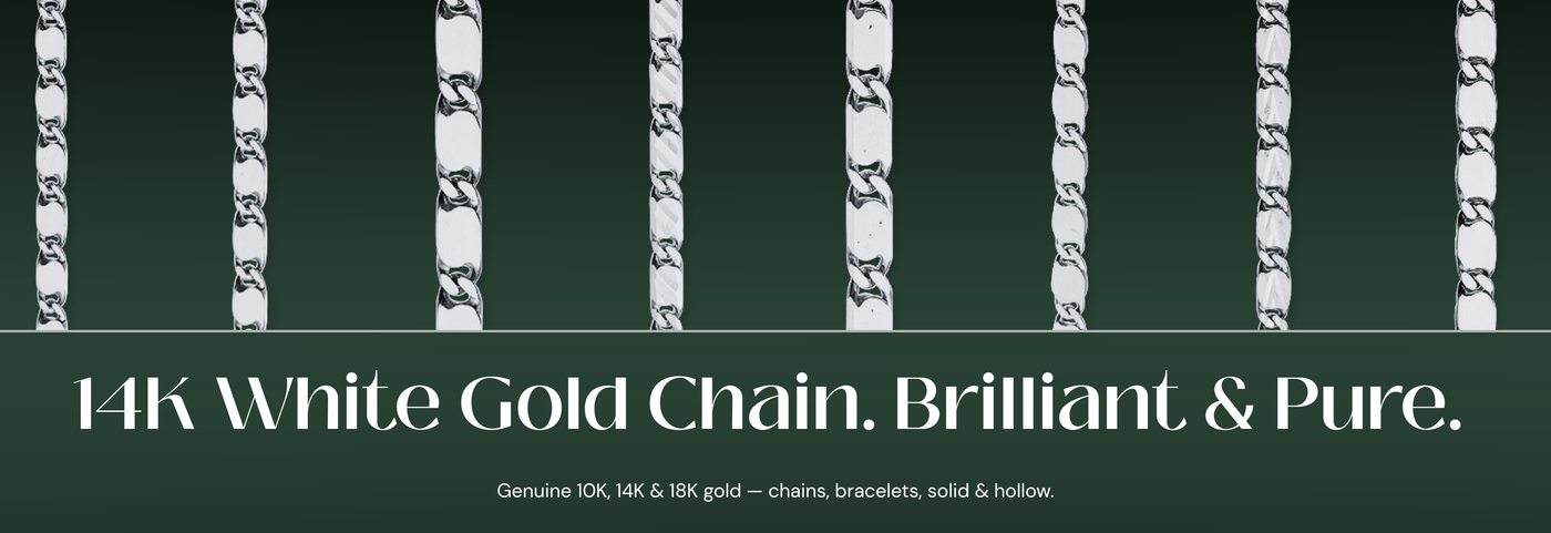 Italian 14K white gold chain