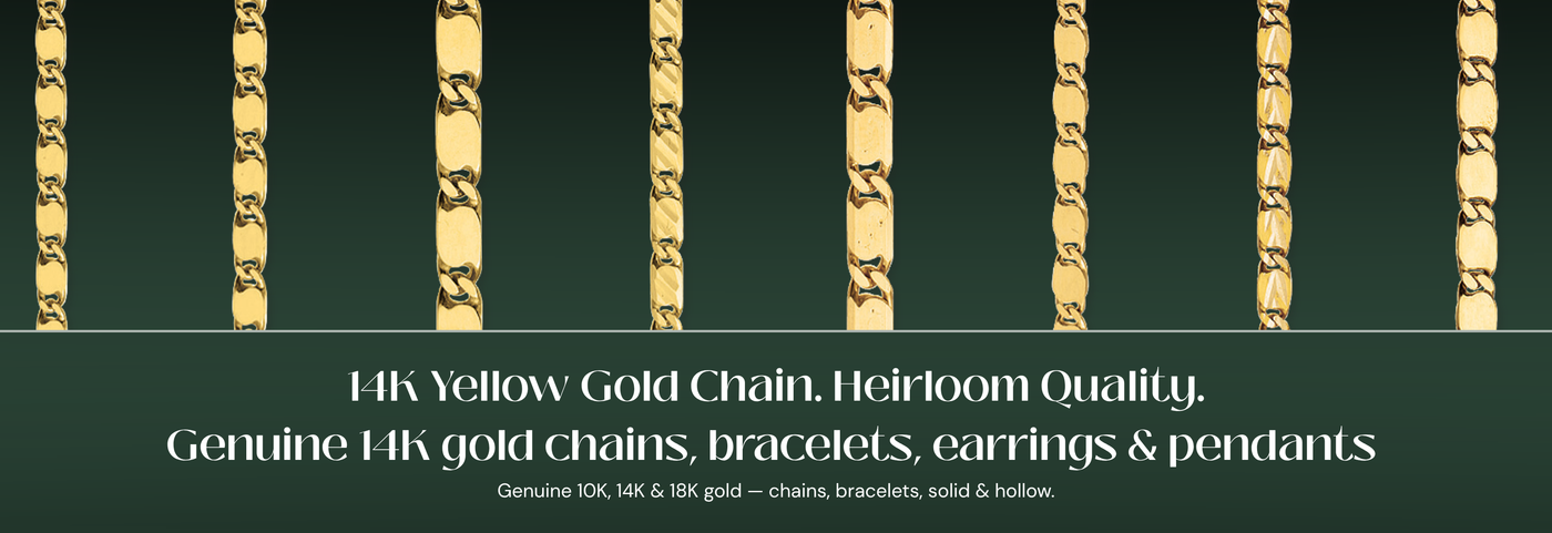 Italian 14K yellow gold jewelry collection