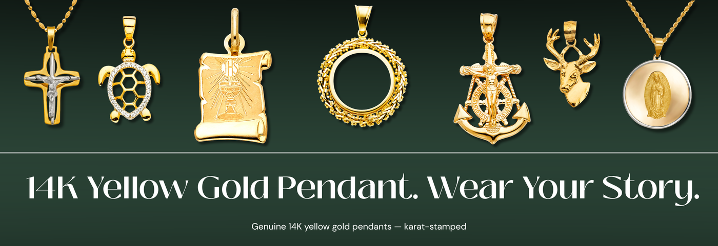 Italian 14K yellow gold pendants