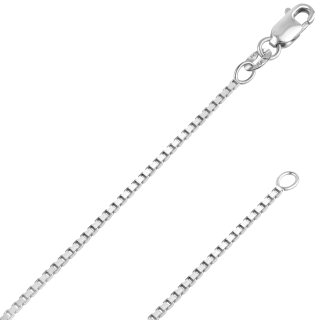 14K REAL Solid Yellow or White Gold 0.6mm-2.5mm 4 Sides Diamond Cut Box Chain