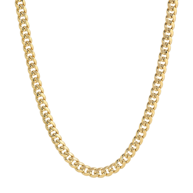 Real 10K yellow gold Miami Cuban chain necklace | Chunky Cuban link style by Italian Fashions