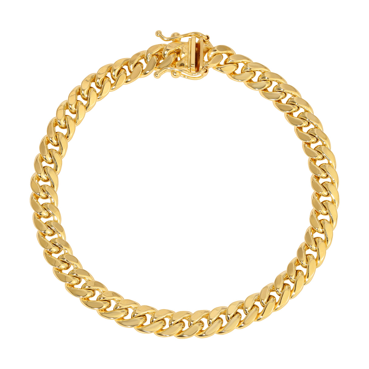 14K Yellow 4.00mm-9.50mm Hollow MIAMI CUBAN Bracelets