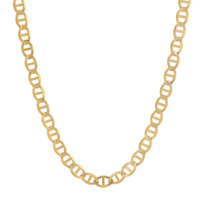 10K Solid Yellow 2.0mm-6.0mm Mariner Chain, genuine 10k yellow gold chain with linked design.
