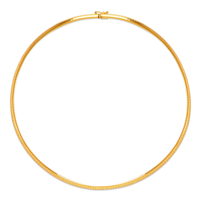 Colar de corrente Omega 14K amarelo ou branco de 4 mm 