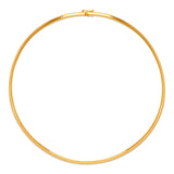 Colar de corrente Omega 14K amarelo ou branco de 4 mm 