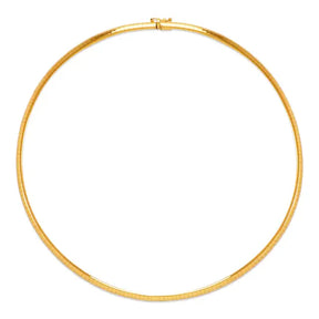 14K Yellow or White 4mm Omega Chain Necklace