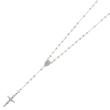 14k DIAMOND CUT ROSARIES  2.50mm - 7.00mm Chain Religious Necklace