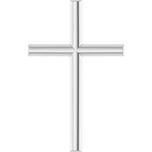 Platinum Cross Necklace or Pendant – 12x7.61mm