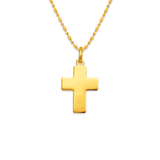 14K Yellow Gold High Polished Cross Religious Pendant