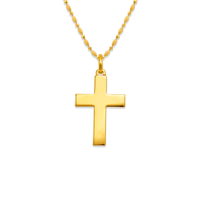 14K yellow gold high polished cross religious pendant | Italian made | ItalianFashions