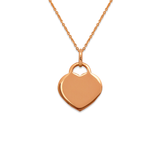14K Yellow White or Rose Gold High Polished Heart Pendant