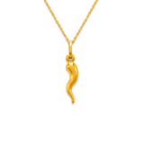 14K Hollow Yellow Gold Horn Charm Pendant | 14k Gold Pendant Necklace Mens | Italian Fashions