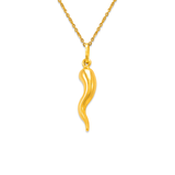14K yellow gold Italian horn charm pendant