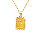 14K Yellow Two-Tone Gold 15x19mm Initial Letter Framed Pendant