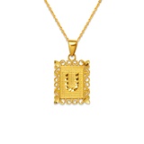 14K Yellow Two-Tone Gold 15x19mm Initial Letter Framed Pendant