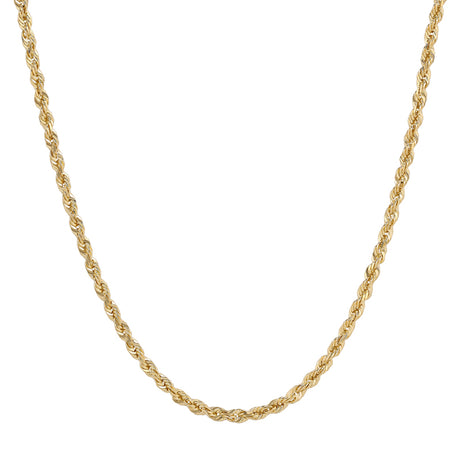 10K REAL Hollow Yellow Gold Rope Chain | Italian Fashions Jewelry