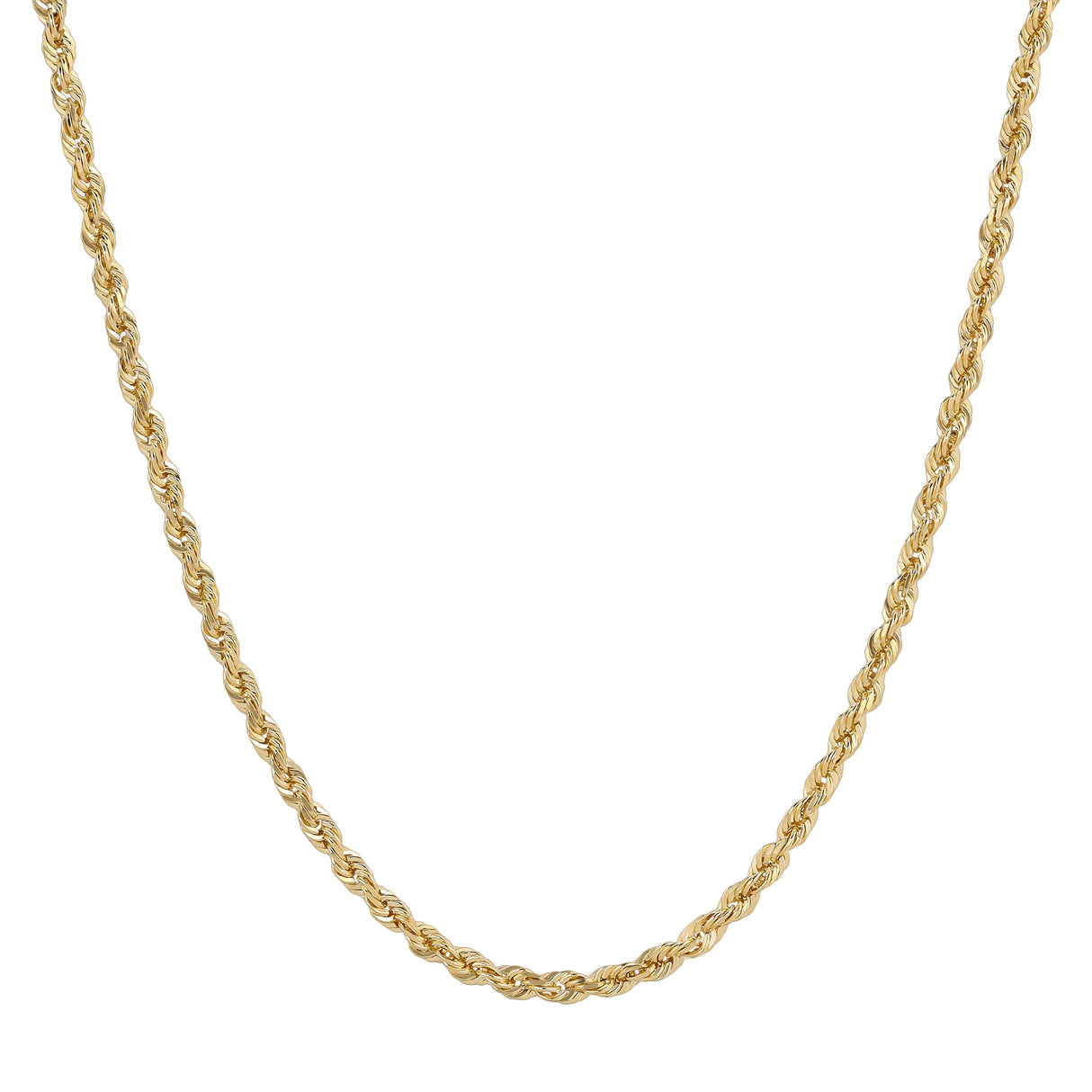 Men's 10K yellow gold chain necklace (1.5mm-6.0mm) - Italian crafted.