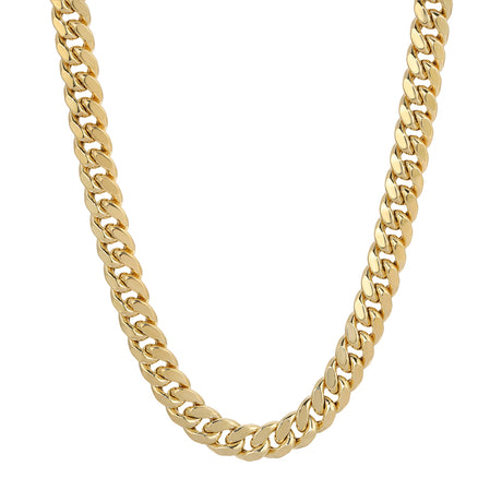8mm Diamond Cut MIAMI CUBAN Chain Necklace | Solid Yellow Gold Chain | Italian Fashions