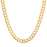 Diamond Cut Curb CUBAN Chain Necklace in 10K REAL Hollow Yellow Gold 2.50mm-8.00mm | Italian Fashions