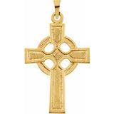 14K Gold Celtic-Inspired Cross Necklace or Pendant – 23x16mm