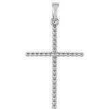 14K Gold Beaded Cross Necklace or Pendant