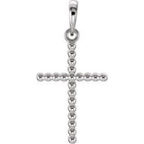 14K Gold Beaded Cross Necklace or Pendant